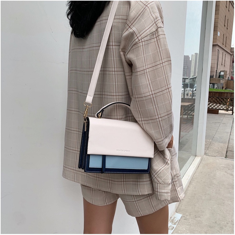 Túi đeo vai IELGY màu sắc tương phản đơn giản thiết kế thời trang cho nữ