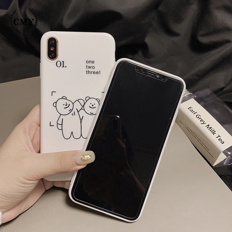 Ốp điện thoại in hình mèo dài / hai chú gấu dễ thương cho iPhone11/11Pro 11pro Max X XR XS XS MAX 78 plus SE | BigBuy360 - bigbuy360.vn