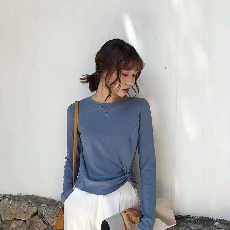 Áo Thun Lửng Tay Dài Ôm Dáng Thời Trang Cho Nữ