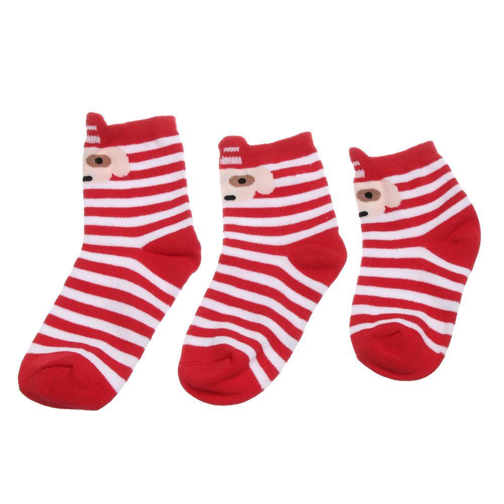Vớ Cotton Dày Dặn Giữ Ấm Họa Tiết Ông Già Noel Cho Bé