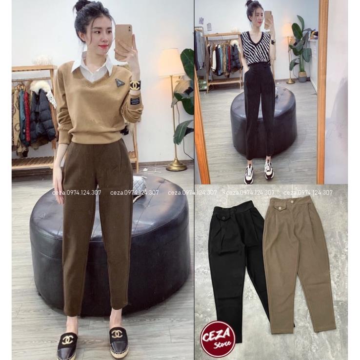 Quần baggy dạ phối túi nắp loại 1 dày dặn ,bề mặt vải mềm mịn chất siêu đẹp  big size đến 105kg- Real Fashion