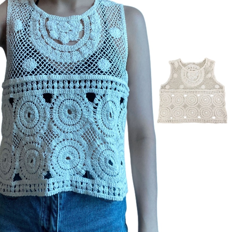 Áo Tank Top Dệt Kim Không Tay Dáng Rộng Thời Trang Cho Nữ