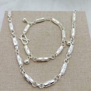 (CÓ BÁN LẺ) Set vòng cổ lắc tay bé trai bạc ta nguyên chất 925
