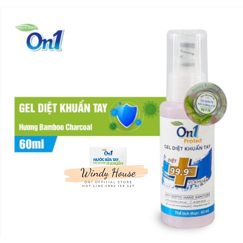 [Vòi Nhấn Tiện Dụng] Gel rửa tay khô On1 60ml hương Bambo Charcoal