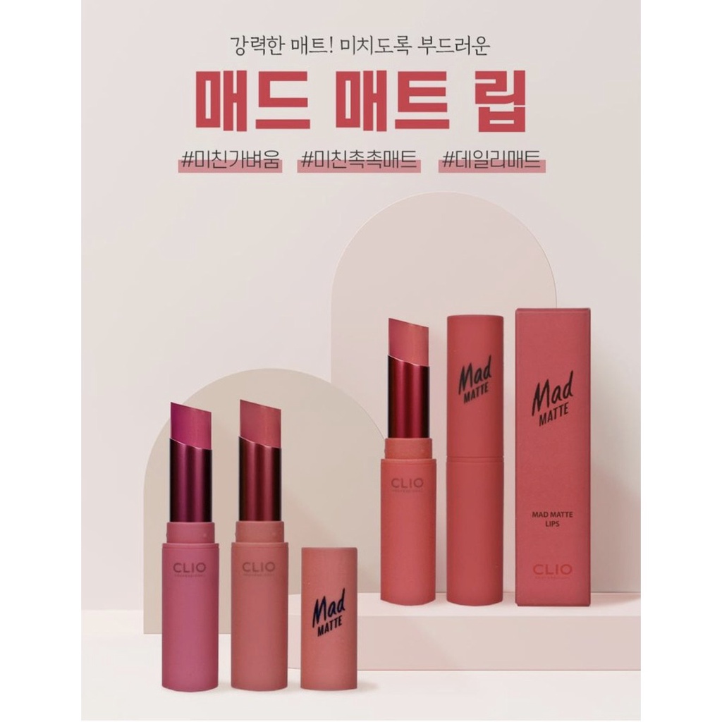 [ Hàng mới về ] Son thỏi lì Clio Mad Matte Lips chính hãng