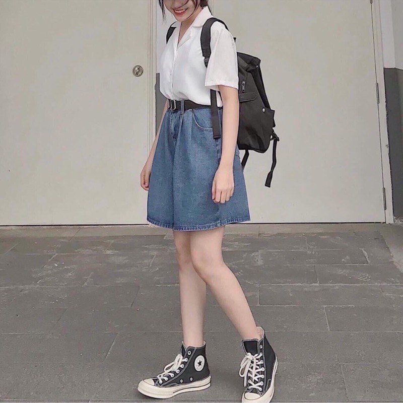 [Rẻ Vô Địch] Quần Short Jean Nữ Châtd Bò Trơn Mềm Xinh Xắn- 001 | BigBuy360 - bigbuy360.vn