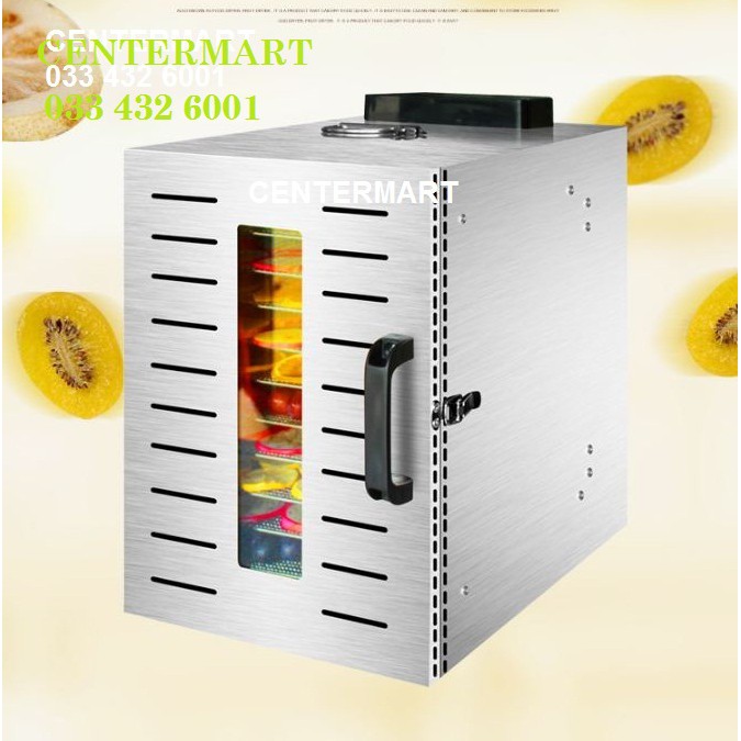 Máy sấy tủ sấy trái cây sấy thực phẩm sấy hoa quả 10 khay-12 khay chất liệu inox