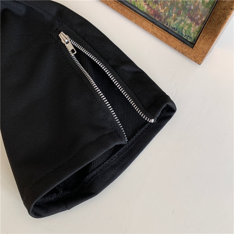 Quần ống rộng Có Khóa Kéo In Chữ Thiết Kế Mới Năng Động Thời Trang Dành Cho Nữ