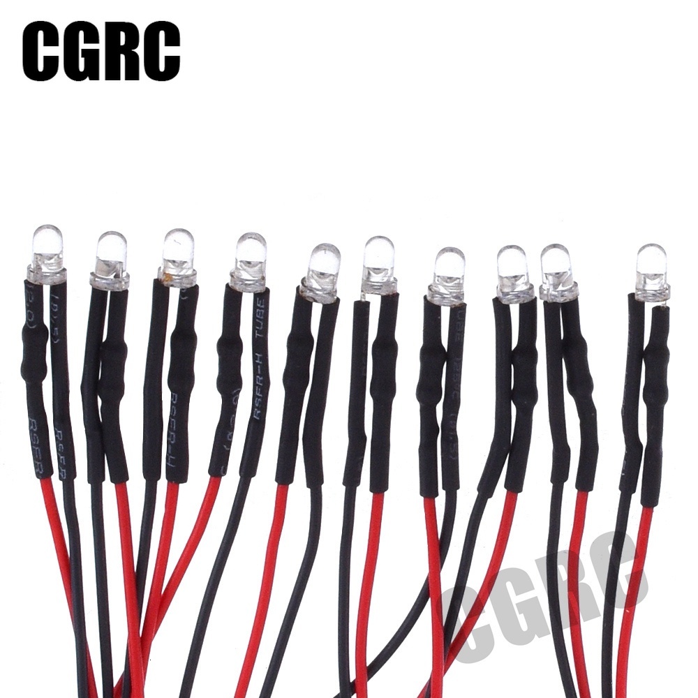 TAMIYA Bộ 10 Đèn LED 3mm 5mm 12V Cho Xe Điều Khiển Traxxas SCX10 Tỉ Lệ 1 / 14