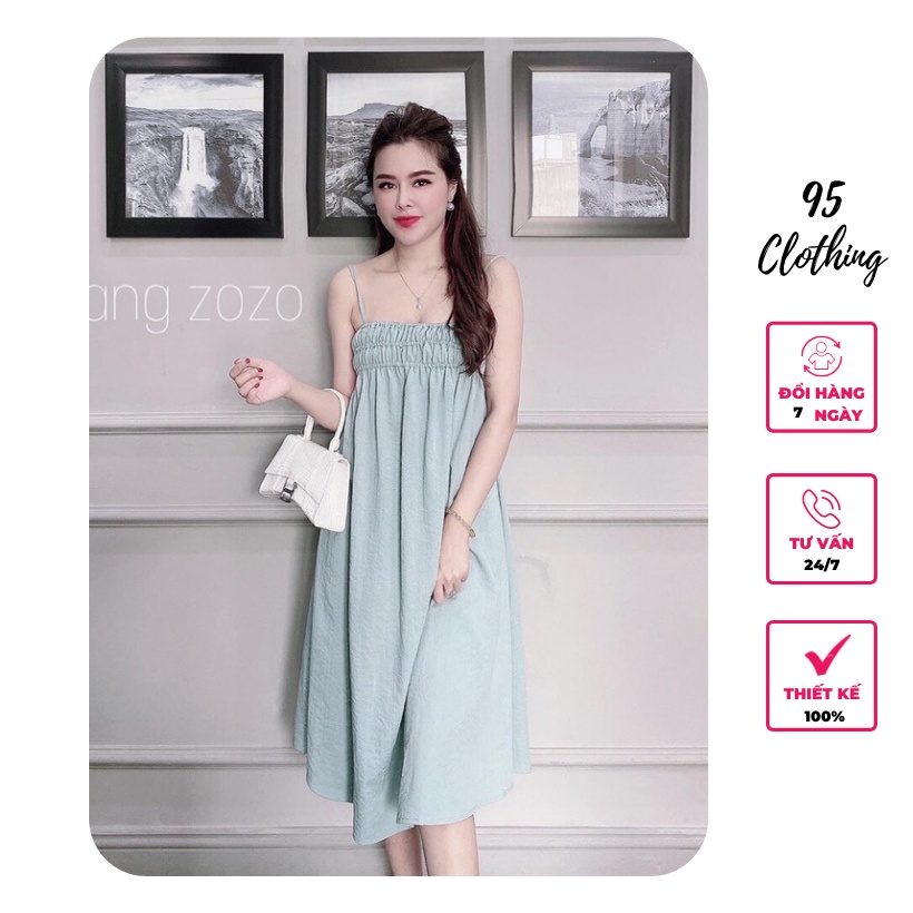 [Hàng Thiết Kế] Đầm babydoll 2 dây nhún ngực | BigBuy360 - bigbuy360.vn