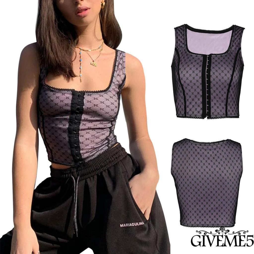 Áo Lửng Hai Dây Phối Ren Phong Cách Quyến Rũ Dành Cho Nữ