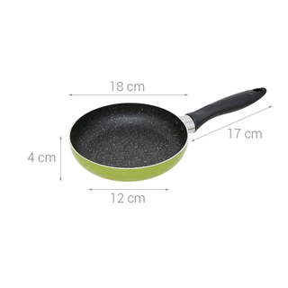 Chảo chống dính vân đá đáy từ 18 cm sunhouse shg1118mgb