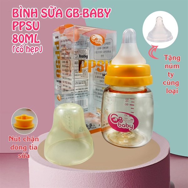 Bình Sữa PPSU GB-Baby Cổ Rộng, Cổ Hẹp 80/120/160ML