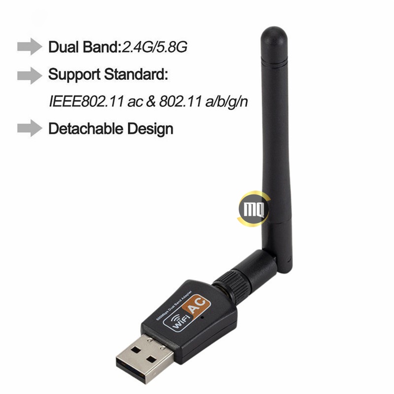 Thiết Bị USB Thu Wireless Chuẩn AC băng thông 600Mbps