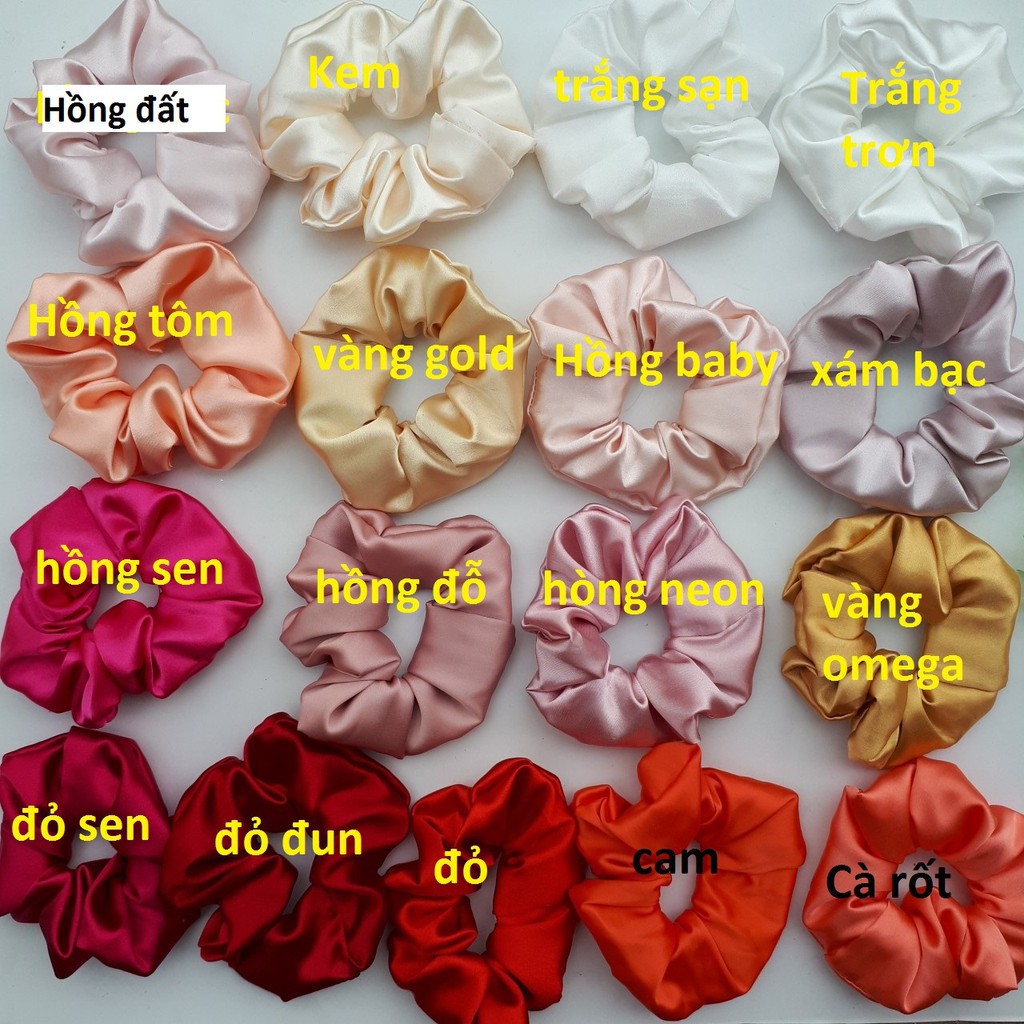 Cột tóc Vải Scrunchies - dây buộc tóc vải các màu vintage ảnh thật ( bảng 1)