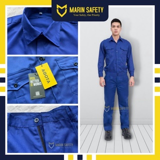 Quần áo bảo hộ lao động thương hiệu AGOTA XD21 vải kaki 2 1 màu xanh dương