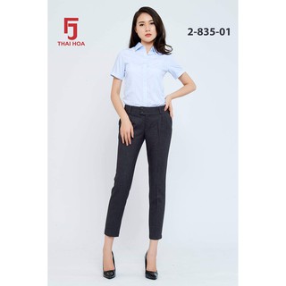 Quần tây thái hòa 9 tấc xám tiêu đậm 2-835-01