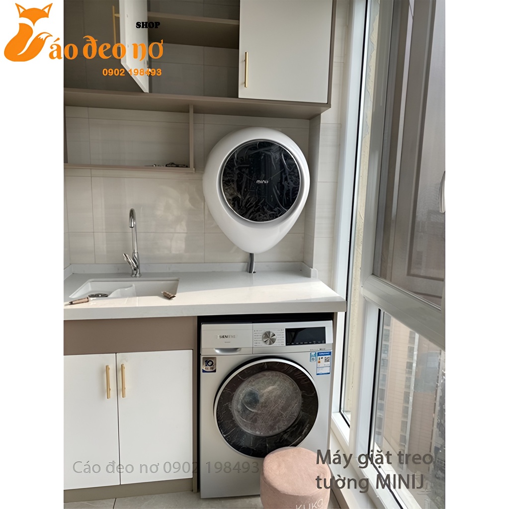 MÁY GIẶT TREO TƯỜNG MINIJ Có chế độ khử khuẩn- CHÍNH HÃNG XIAOMI Cáo đeo nơ