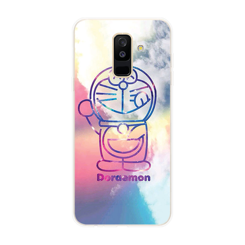 Ốp lưng TPU mềm Samsung Galaxy A6 A6+ Plus A7 A8 A8+ Plus A9 2018 Doraemon hoa văn