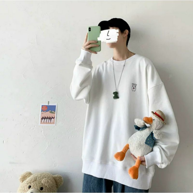 Áo Sweater Form Rộng GẤU DISOUT Vải Nỉ Unisex Ulzzang