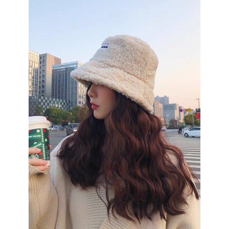 Nón bucket cao cấp TheSu.n mũ len lông cừu phong cách ullzang hàng Quảng Châu loại 1.