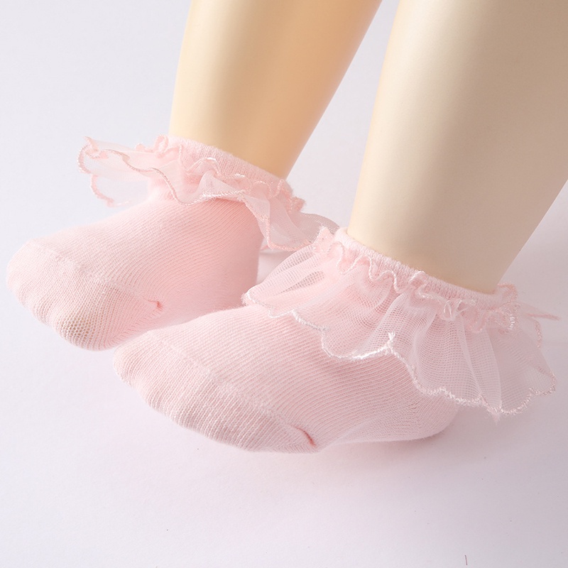 Vớ Cotton Mềm Mại Phối Ren Thoáng Khí Dành Cho Bé Gái
