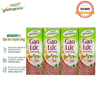 Thức uống Gạo lức huyết rồng / Ngũ cốc ăn kiêng Việt Ngũ Cốc lốc 4 hộp - 180ml/hộp