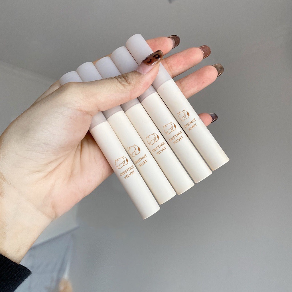Son Kem CHESTNUT VELVET Màu Lì Không Thấm Nước Mềm Mịn Lâu Trôi
