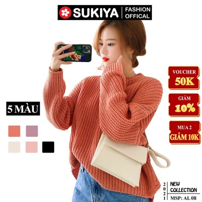 Áo Len Nữ SUKIYA Sợi to chất dày Fom dáng rộng Hàn Quốc hàng đẹp AL08