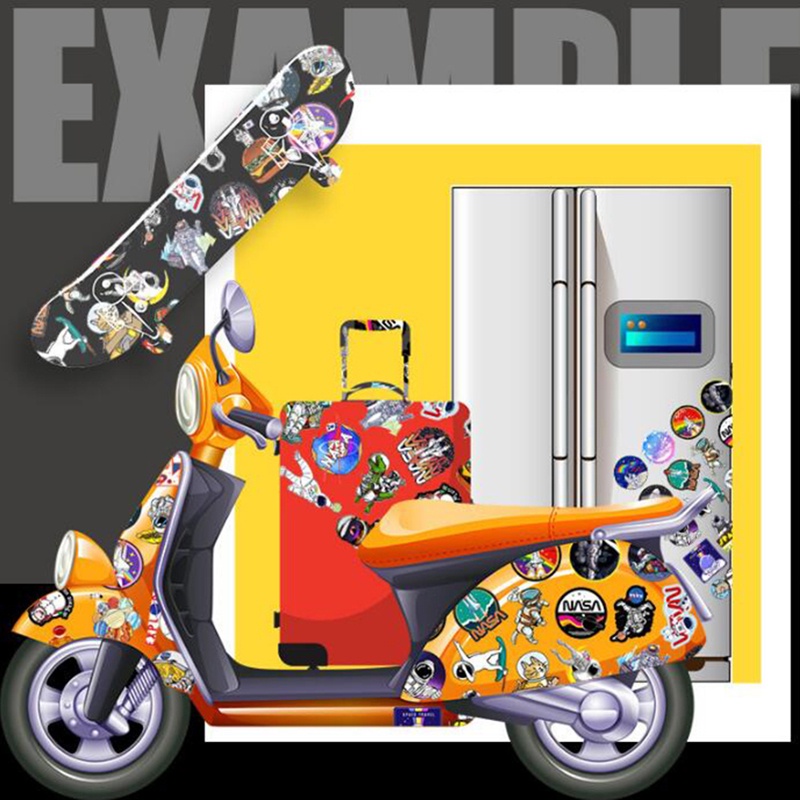 Bộ 50 Miếng Dán Hình Phi Hành Gia Hoạt Hình Cổ Điển Chống Thấm Nước Cho Bé