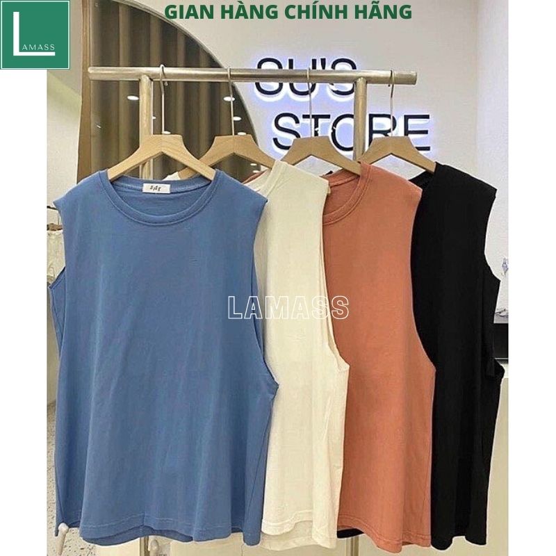 Áo Tank Top Trơn Cotton Siêu Hot Fom Nam Nữ Cá Tinh Mạnh Mẽ Trẻ Trung Năng Động Thoải Mái-LAMASS
