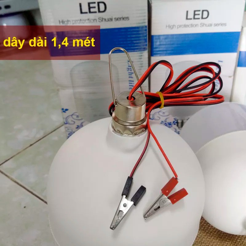 Bóng đèn LED 12v kẹp bình ắc quy 5W, 20W ,30W  ,40w  ,50w Loại Tốt (BH 12 Tháng)