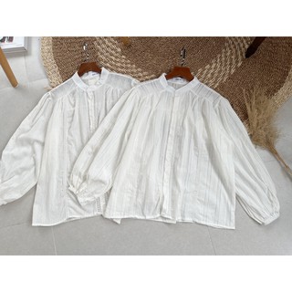 Áo Sơ Mi Nữ Cổ Tàu nunanunong Sơ Mi Nữ Chất Đẹp Công Sở Kiểu Hàn