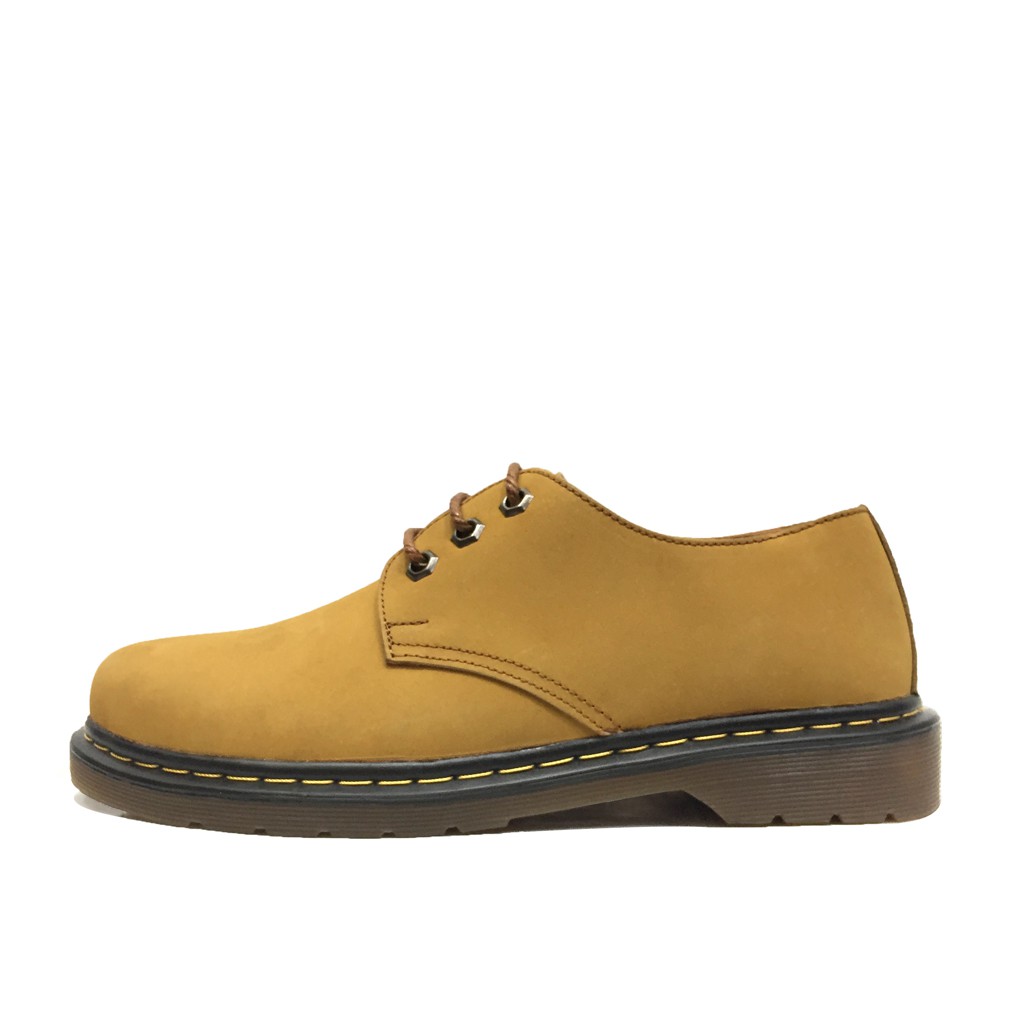 Giày nam buộc dây Dr da bò sáp mềm màu vàng Yellow đế khâu chắc chắn bên trong lót toàn bộ da bò kem vàng khử mùi