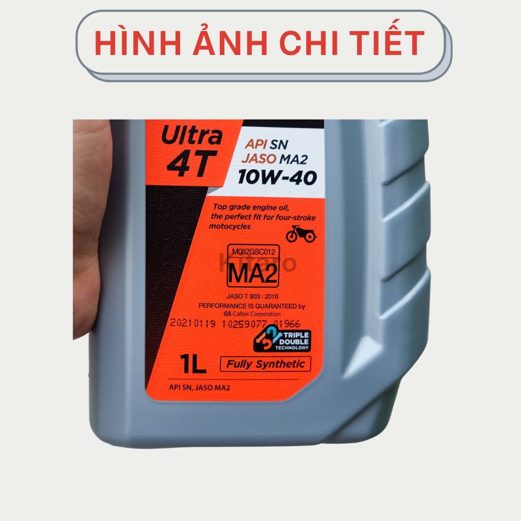 Nhớt Kixx Ultra 4T 10W40 1L 100% Tổng Hợp