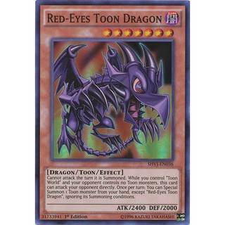 Bài lẻ Yugioh Red-Eyes Toon Dragon – SHVI-EN036 – Super Rare 1st Edition