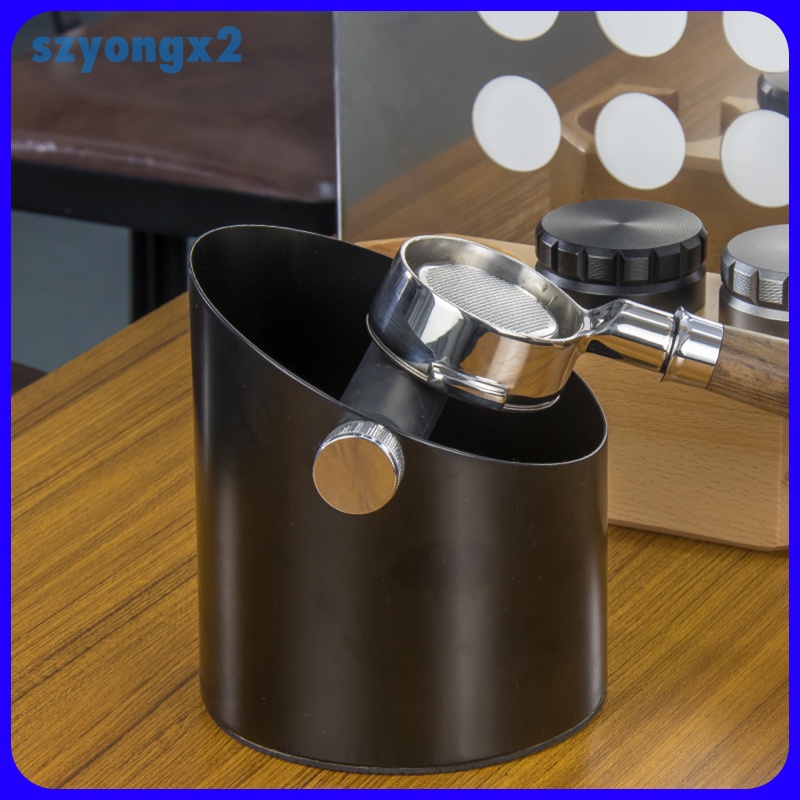 [Szyongx2]  Black Espresso Coffee Knock Box Waste Bin Bucket for Home Office Barista