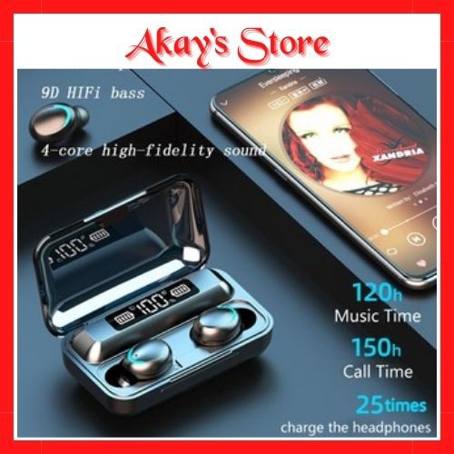 Tai Nghe Bluetooth 5.1 Amoi F9 Akay’s Store Bản Quốc Tế Cao Cấp, Cảm Biến Vân Tay, Kiêm Sạc Dự Phòng, hàng chính hãng.