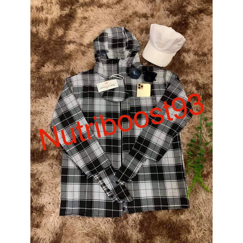 Áo Chống Nắng Nam 2 Lớp Kẻ Caro Có Khẩu Trang-Chống Nắng-Chống Bụi Tuyệt Đối | BigBuy360 - bigbuy360.vn