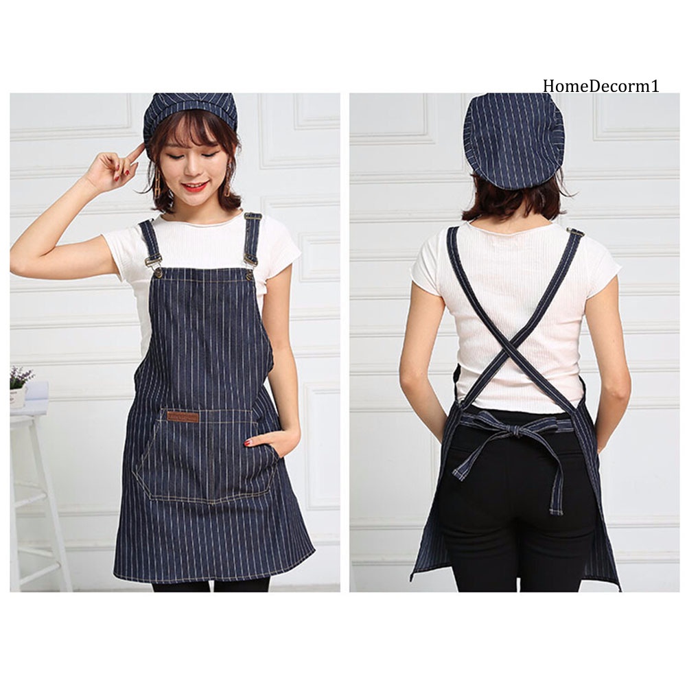 HCS-Adjustable Home Restaurent Kitchen Cooking Chef Baking Dress Apron with Pockets