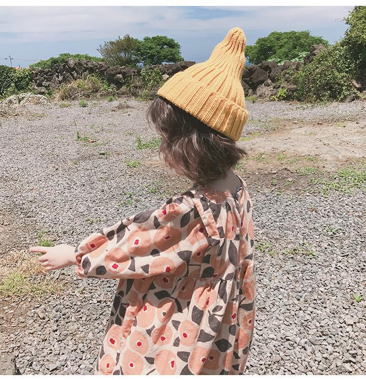 ins Korea Mori girl children new skirt female baby abstract sanding long-sleeved dress girl princess dress