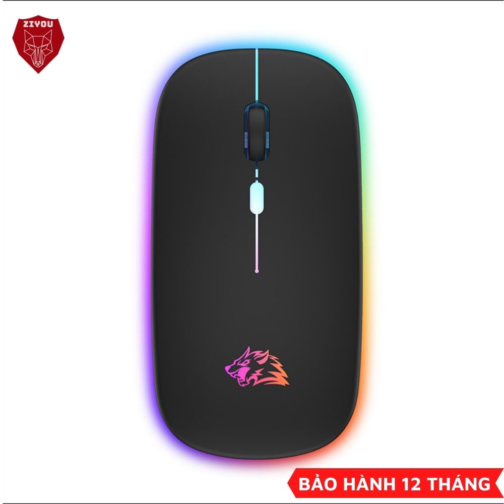 Chuột Không Dây Bluetooth Siêu Mỏng ZIYOU X15 Sử Dụng Pin Sạc Lithium, Có Led RGB, Kết Nối Đa Năng Máy Tính, Laptop, TV