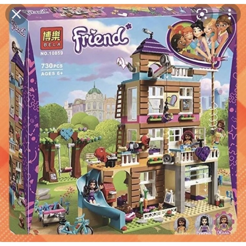 Đồ chơi xếp hình bé gái friend ngôi nhà cầu trượt - friends