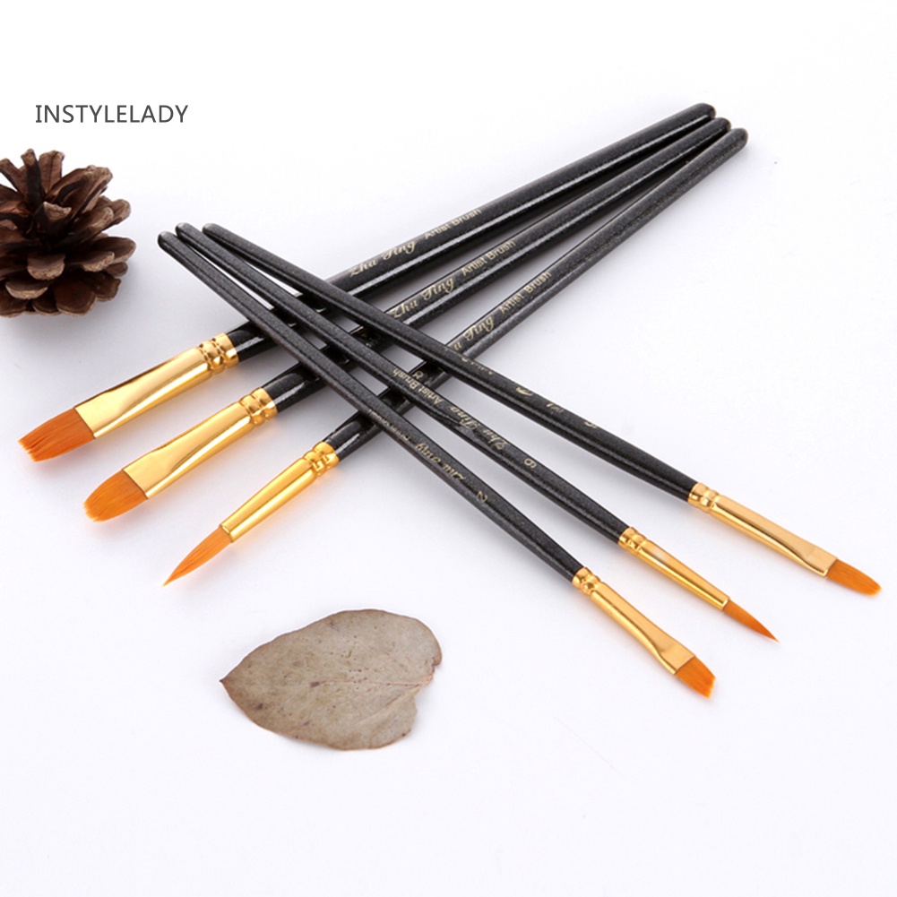 Dy 10Pcs Watercolor Water Paint Brush Calligraphy Drawing Pen School Art Supplies