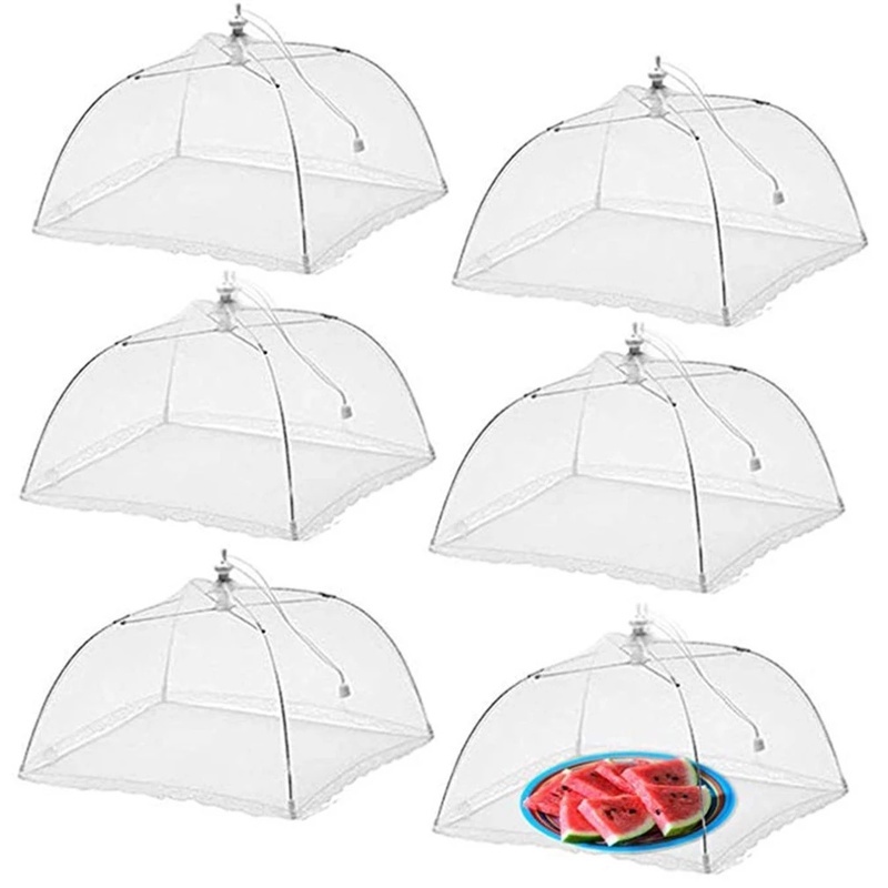 Lồng bàn bảo vệ thức ăn chống bụi hình chữ nhật có thể gập lại có thể giặt tiện dụng