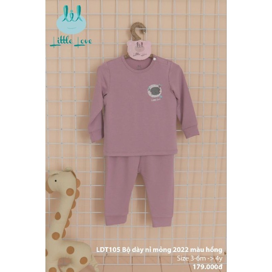Lil little love - Bộ dài tay vải nỉ mỏng đủ size cho bé 9-18kg