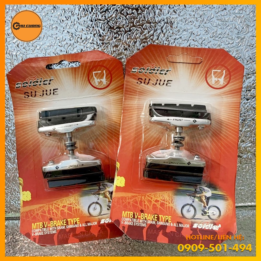 Má Phanh MTB-V Soldier Cao Cấp Cho Xe Đạp Leo Núi, Xe Đạp Road - Thiết Kế Gọn &amp; Bền Chắc [ Tặng Kèm Gôm Dự Phòng ]