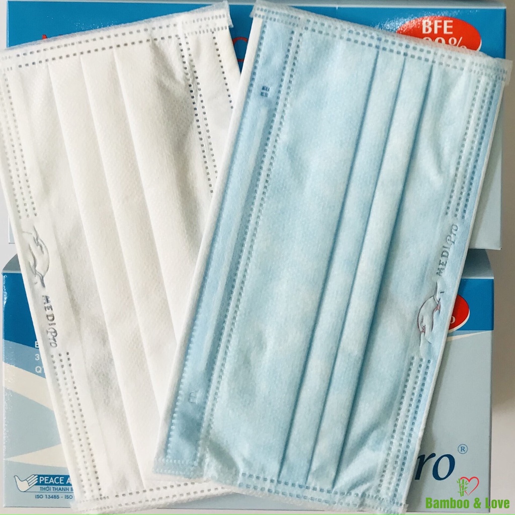 Khẩu trang y tế cao cấp Medi Pro 3 lớp - chính hãng cty Thời Thanh Bình (gói lẻ 5 cái, 10 cái)