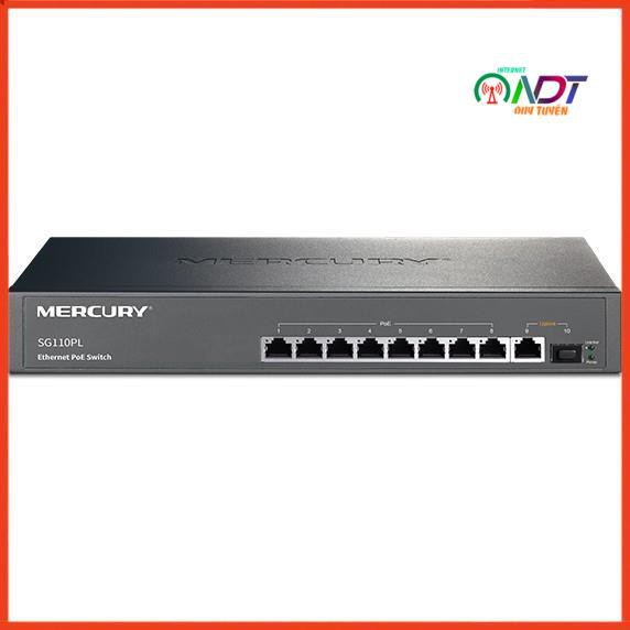 ✅ Bộ Chia Mạng Cấp Nguồn POE 8 Cổng Mercury SG110PL CẤP NGUỒN CHO WIFI ARUBA - AEROHIVE - UNIFI - RUCKUS