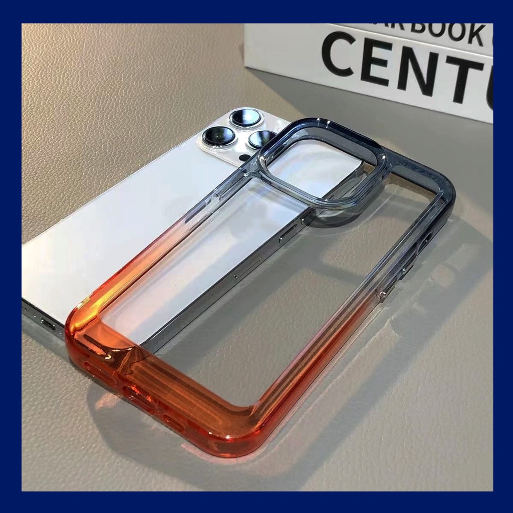 Ốp Điện Thoại acrylic Trong Suốt Viền Màu Cho iphone 13 Pro 12 Pro Max 11 14 Pro Max 7 8 plus